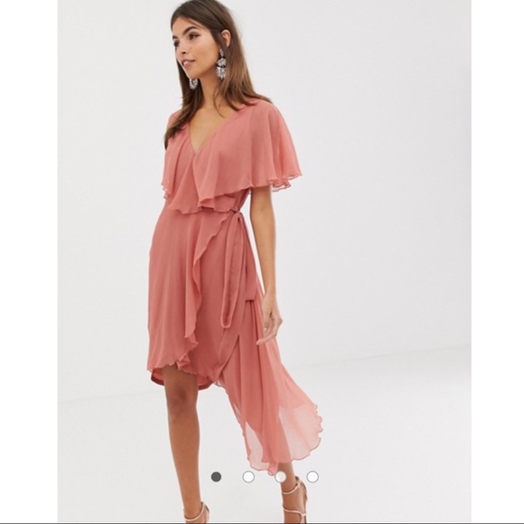 ASOS Dresses & Skirts - ASOS DESIGN cape back dipped hem midi dress